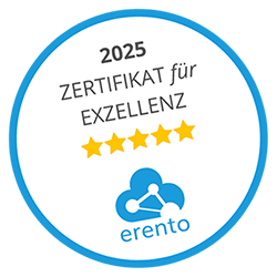 Erento Zertifikat für Exzellenz 2025 für beste Vermietung!